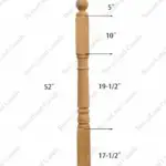 PR101 S1 Classic Colonial 3”*3”*52” Red Oak